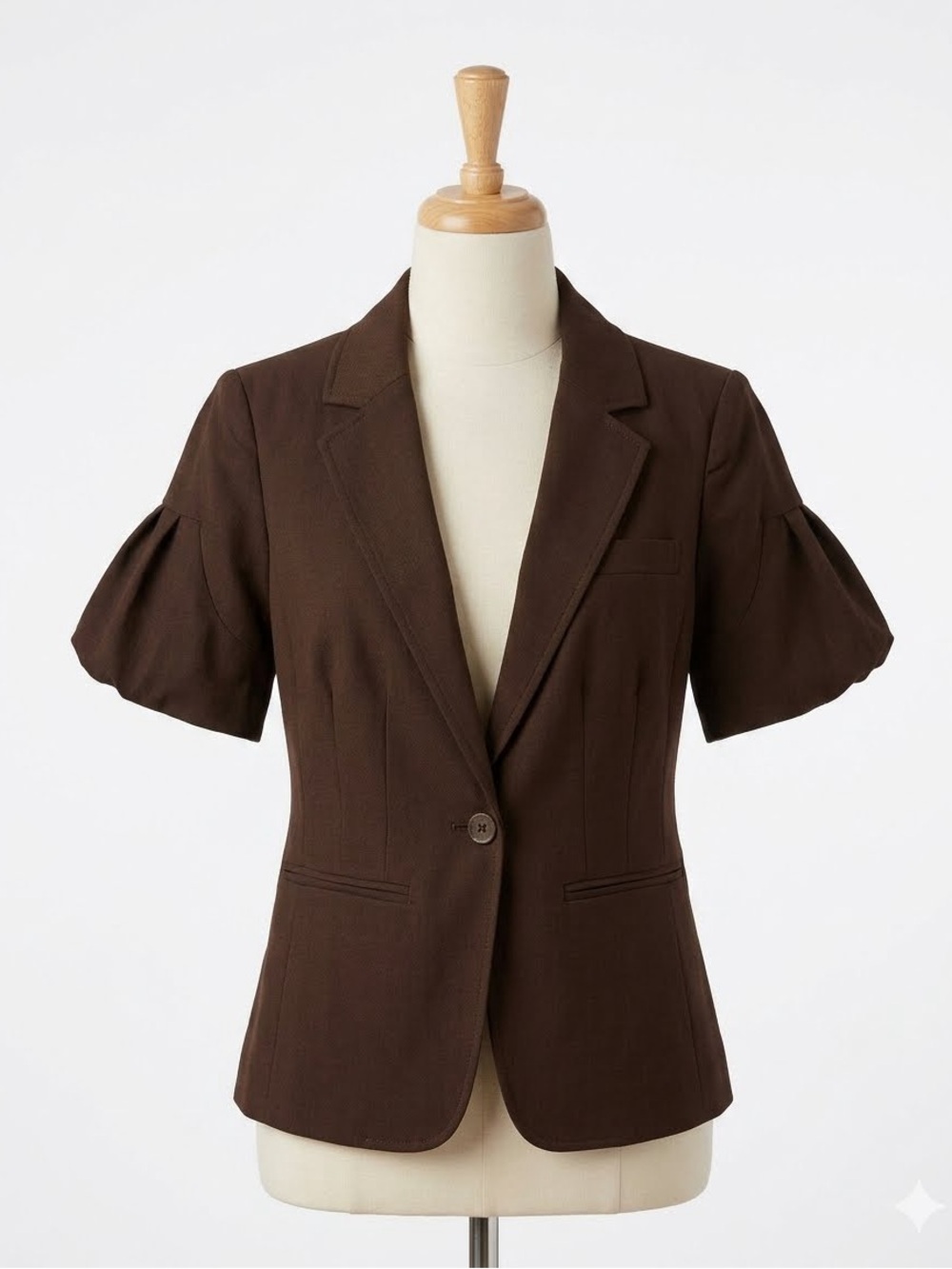 Worthington Brown Short-Puff Sleeve Blazer, Suze 6